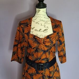 Joe Browns Leaf Print Belted Dress